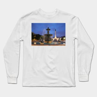 Rossio at dusk Lisbon, Portugal Long Sleeve T-Shirt